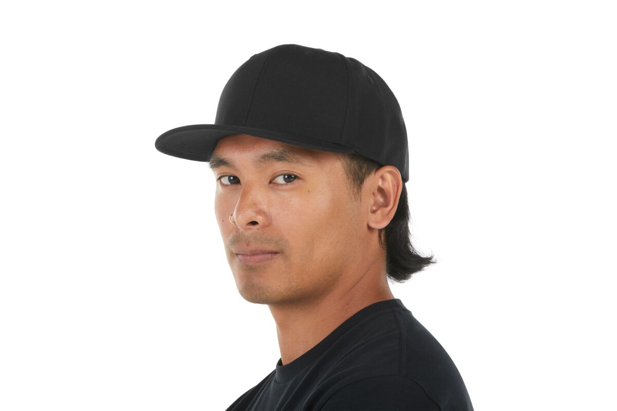 recycled-poly-classic-6-panel-hat-x9 WebPDP-HAT001002_Recycled_Poly_Classic_6Panel_Hat_Black_Studio_Harper_Studios_0723_Side_3__HAT001002OS.jpg