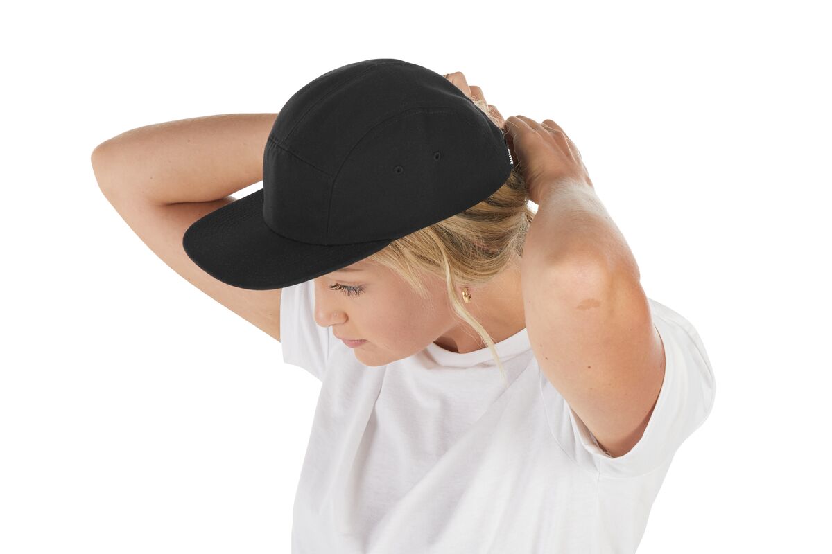 recycled-poly-flat-brim-5-panel-hat-o9 WebPDP-HAT003002_Recycled_Poly_Flat_Brim_5Panel_Hat_Black_Studio_Harper_Studios_0723_Side_4__HAT003002OS.jpg