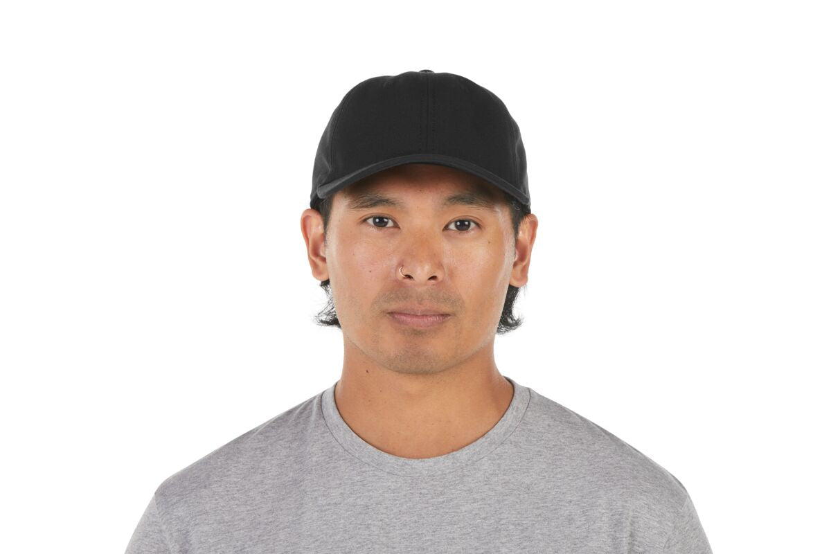 recycled-poly-dad-hat-p0 WebPDP-HAT004002_Recycled_Poly_Dad_Hat_Black_Studio_Harper_Studios_0723_Front__HAT004002OS.jpg